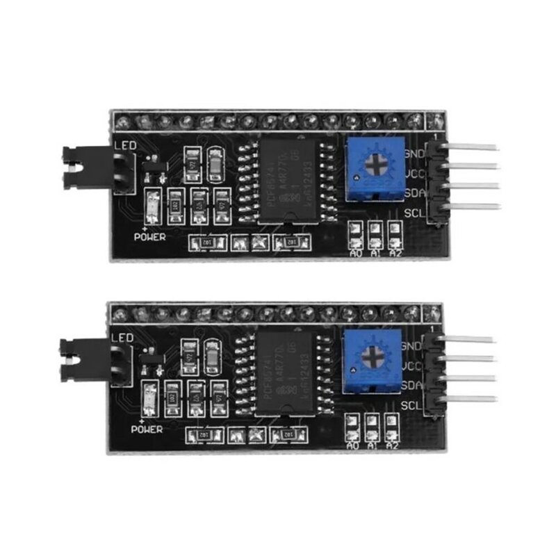 Papan adaptor LCD1602, modul konverter LCD 5V, antarmuka 11C/ I2C untuk 1602 LCD 2 buah