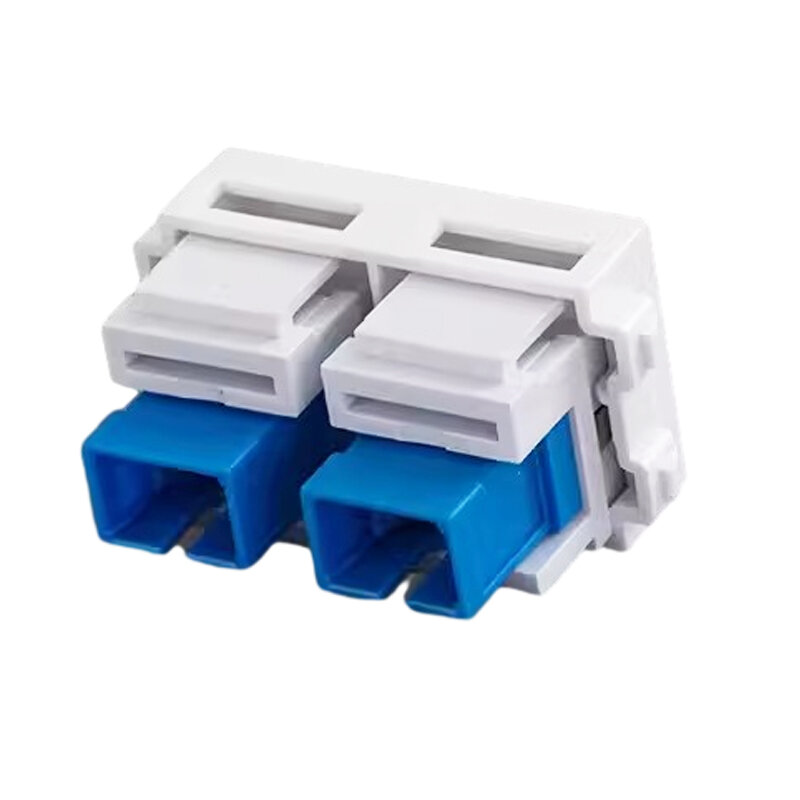 Dupla sc fibra óptica keystone jack upc fêmea conector soquete módulo compatível para sc cabo adaptador de fio painel parede placa frontal