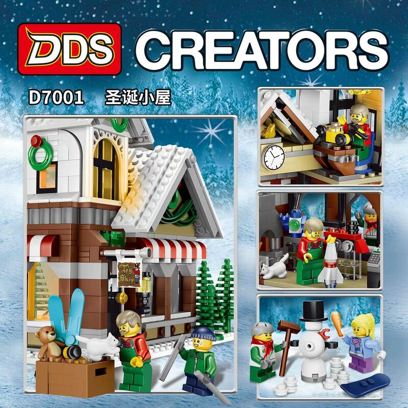 City Creative Expert Winter Village Toy Shop 10249 Building Blocks House Santa Claus Store Bricks Kids Christmas Gift Toys