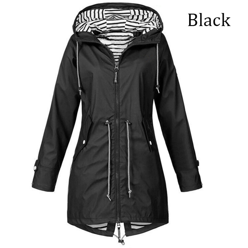 여성용 야외 캐주얼 루즈 후드 방풍 코트, 등산 바람막이 재킷, 사계절 패션, 플러스 사이즈