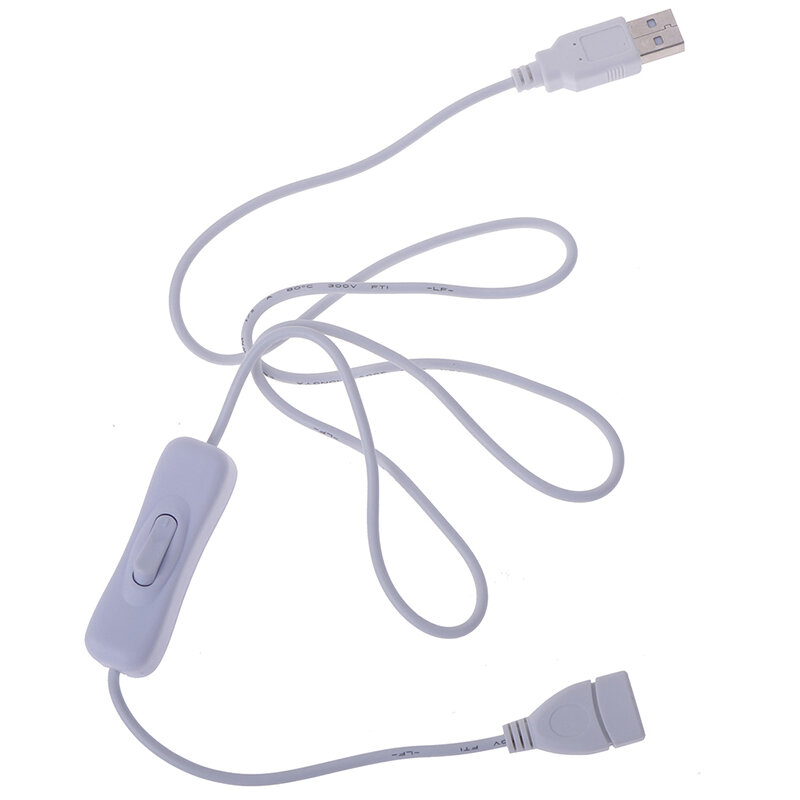 Cabo USB com interruptor, Alternância ligada e desligada, Lâmpada, Ventilador USB, 1m, 1PC