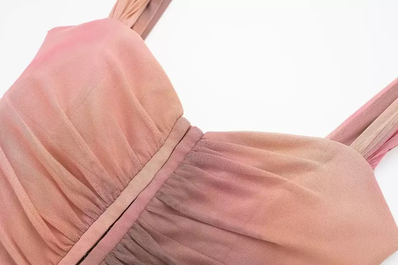 Malha de seda estampada feminina vestido apertado, mini vestido dobrado, sem mangas, alça larga, moda retrô, novo, 2024