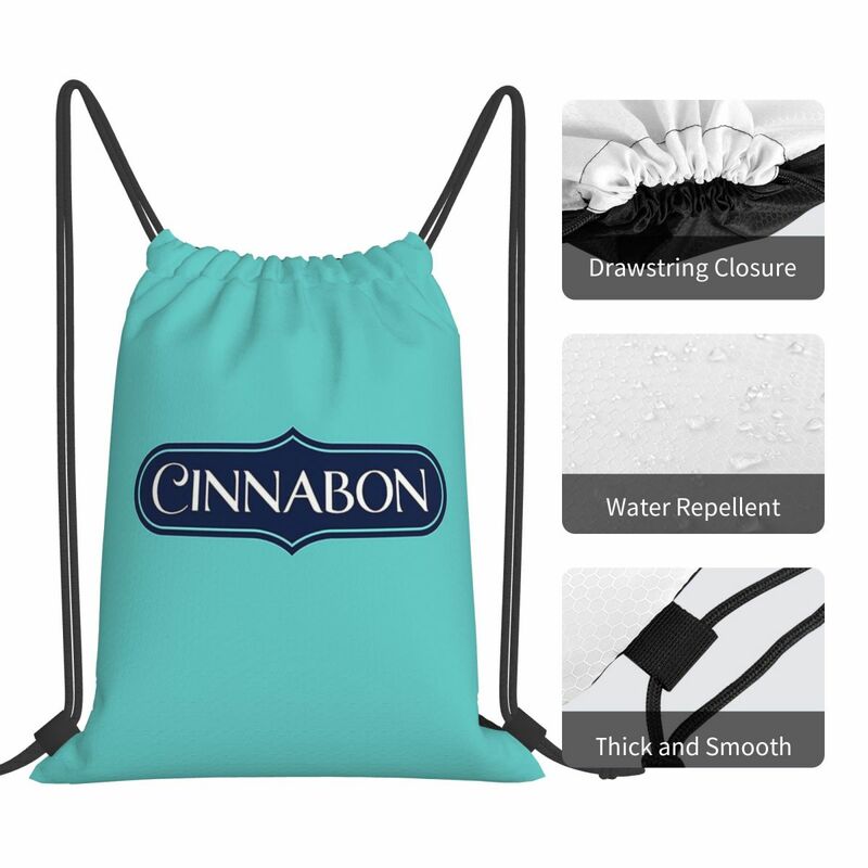 Cinnabon Resto กระเป๋าเป้สะพายหลังลำลองแบบพกพา, กระเป๋าหูรูดกระเป๋ากีฬากระเป๋าหนังสือสำหรับผู้ชายผู้หญิงไปโรงเรียน