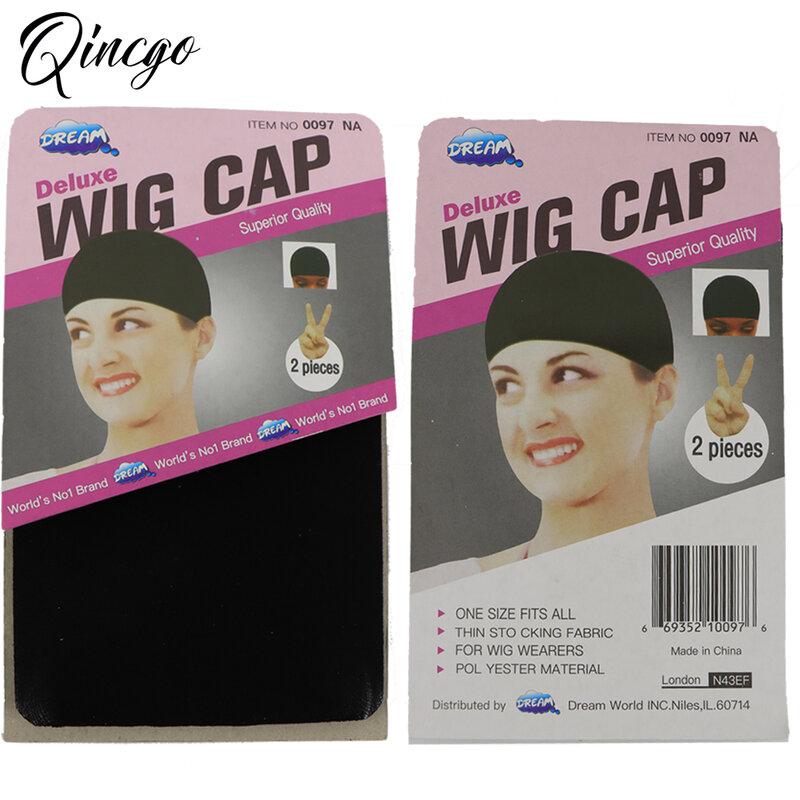 Filet à cheveux extensible en nylon pour perruque, casquette de haute qualité, à la mode, taille libre, 2 pièces (1 sac)