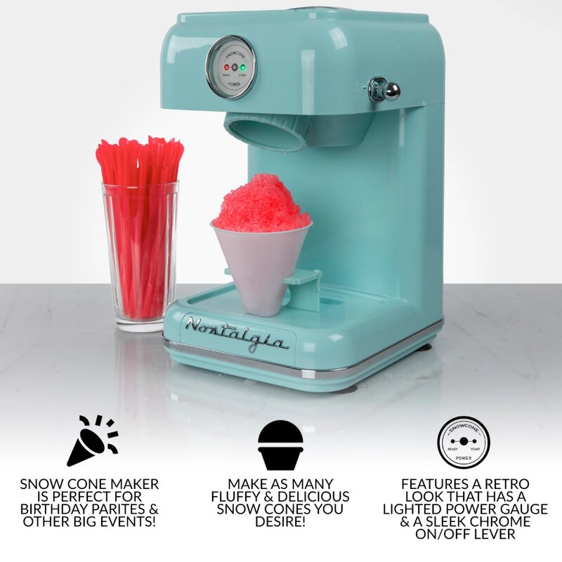 Классический ретро аппарат для приготовления мороженого с одной столешницей, цвет морской волны