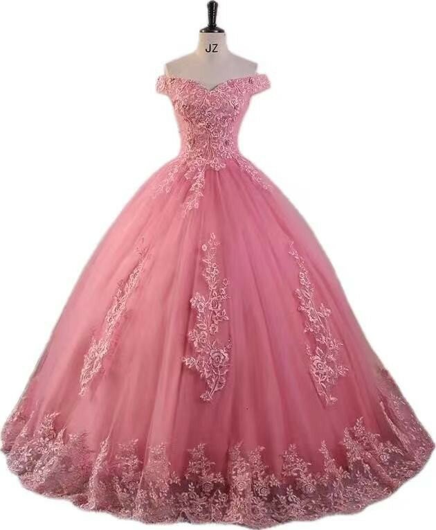 2024 neue rosa Quince anera Kleider süße Blume Party kleid Luxus Spitze Ballkleid echtes Foto Ballkleid Boho Vestidos Casamento