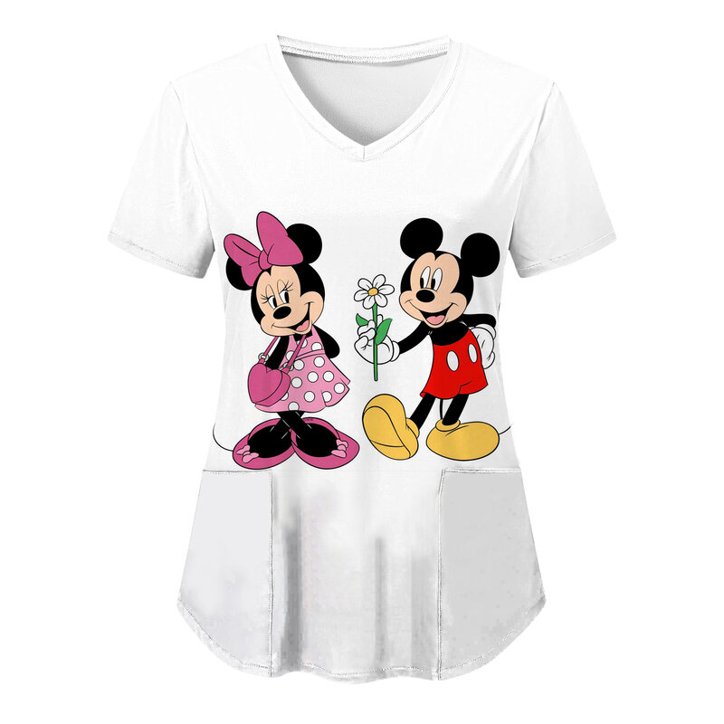 Atasan wanita seragam menyusui Traf Disney baju Wanita kaus oblong pakaian wanita shir T-shirt 2024 Lalu Lintas