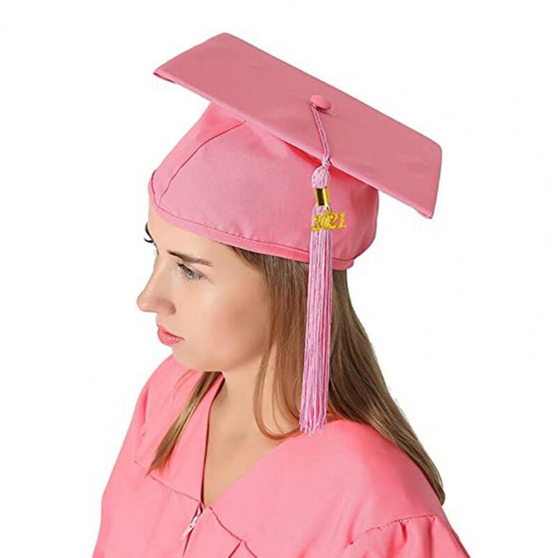Casquette de robe avec pompon, chapeau décoratif académique, chapeau de graduation, bonnet de graduation pour lycéens, casquette de célibataire Fedoras