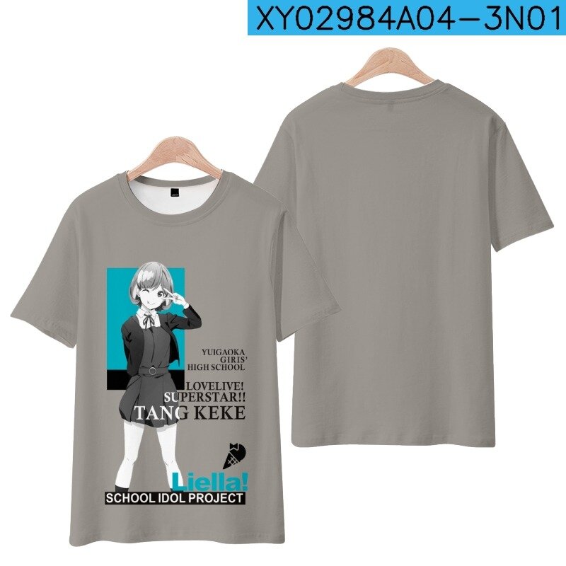 Novo! LoveLive!SuperStar!! Impressão 3D em torno do pescoço manga curta camiseta, streetwear popular anime japonês, plus size, moda verão