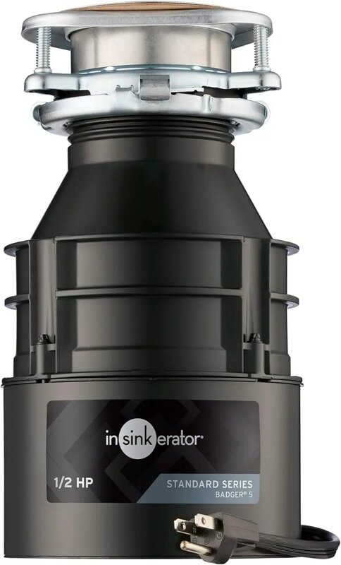 InSinkErator Badger 5 Garbage Disposal with Power Cord, Standard Series 1/2 HP Continuous Feed Food Waste Disposer