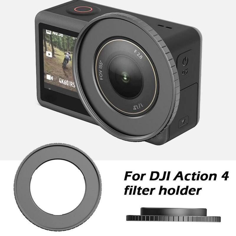  for dji Action 4 Filter Holder Compatible 49mm Filter Silicone Accessories Sports Camera Metal Frame Protective Filter O9c7