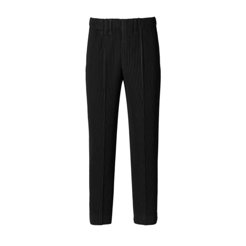 Miyake-Pantalones informales plisados para hombre, ropa de calle con cintura elástica, moda Simple, negocios, ocio, verano, 2022