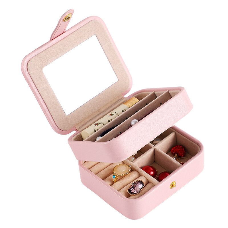 Organizador de viaje, caja de almacenamiento de joyería portátil de múltiples capas, bolsa de maquillaje