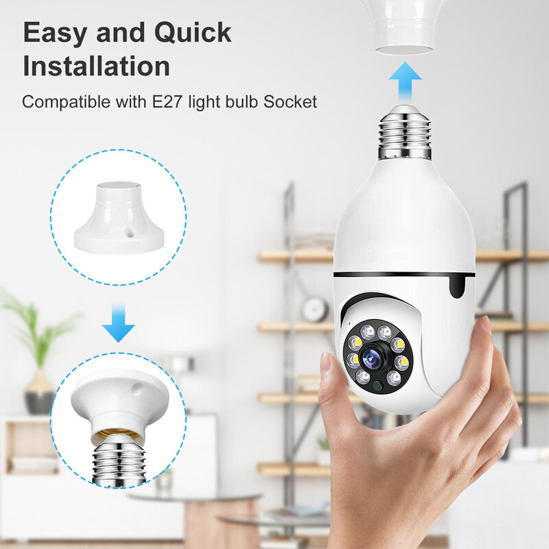CCTV Camera E27 Bulb WiFi 1080P Video Surveillance Home Security Lamp IP Camera Infrared Night Vision Wireless Network Webcam