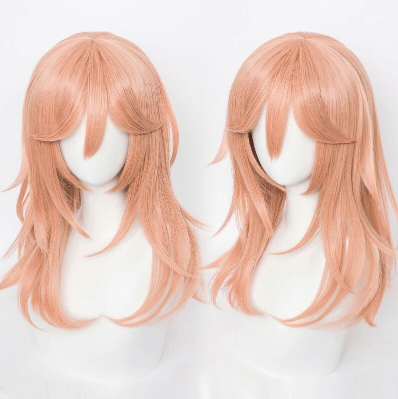 Women and Men Wig Synthetic Long Orange Anime Cosplay Hair Heat Resistant Wig for Party