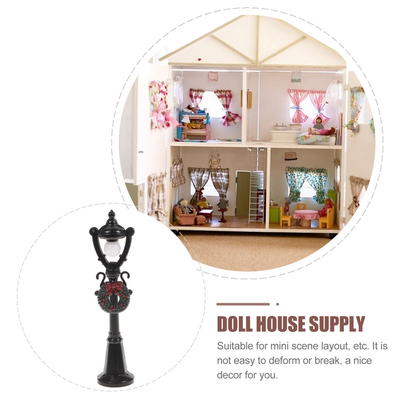 Mini farola de decoración de casa de muñecas, modelos de farola en miniatura, lámpara de calle, lámpara de calle de Navidad