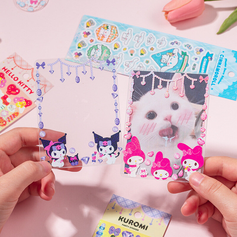 Nuovo Sanrio 18 Laser Cartoon impermeabile Gooka Stickers fai da te Cute Animal Hand Ledger materiale decorativo adesivi di cancelleria