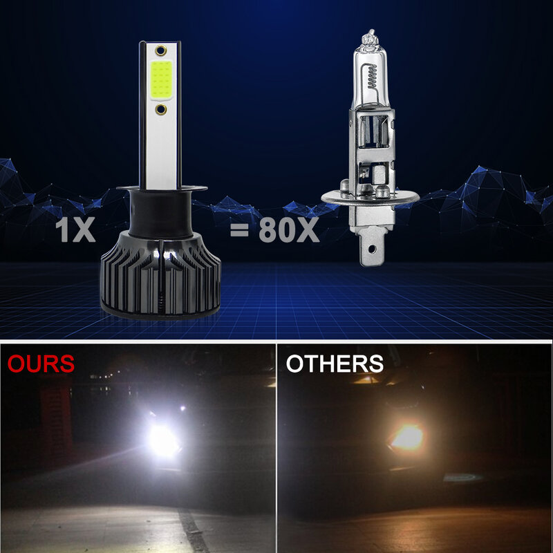 LED سيارة العلوي للسيارات ، الضباب الخفيف ، مصباح ، الليمون الأخضر ، H1 ، H3 ، H7 ، H11 ، H8 ، H9 ، H4 ، HB3 ، 9005 ، HB4 ، 9006 ، 9012 ، 20000LM ، 6000K, جديد, 2 قطعة
