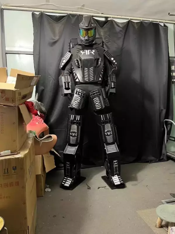 Led Robot kostum plastik Stilts Walker Robot menunjukkan kostum Kryoman kinerja pakaian