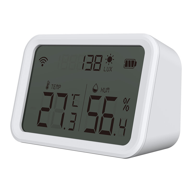 Zigbee temperatura sensor de umidade intensidade luminosa termômetro digital estação meteorológica sem fio casa tuya vida inteligente