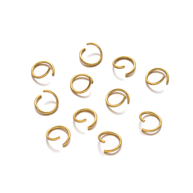 Conectores de anillo abierto de acero inoxidable de oro rosa, 100 piezas, para llaveros DIY, pendientes, joyería, suministros para manualidades, accesorios
