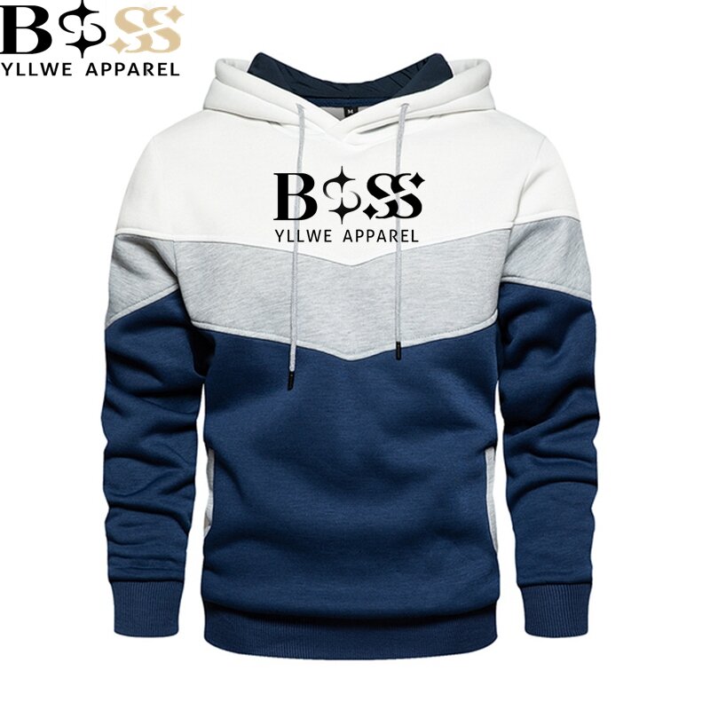 Camisola com capuz manga comprida BSS YLLWE APPAREL masculina, roupa esportiva confortável, capuz de rua, outono