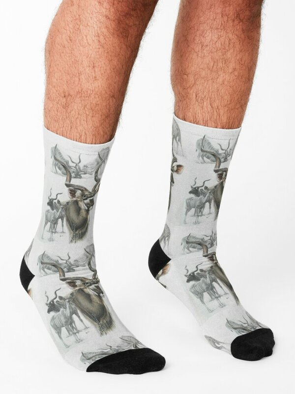 Kudu Collage-Meias aquecidas para homens e mulheres, marca de designer, muitas meias