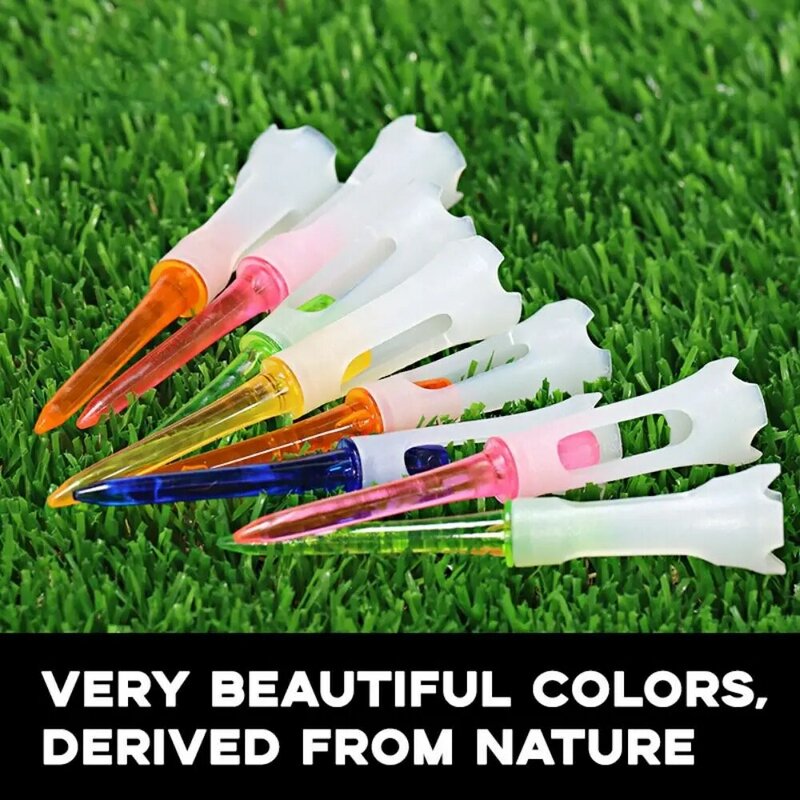 10Pcs/Lot Low Resistance Golf Tees 83MM Ball Holder Golf Clubs Tee Rubber Cushion Multi-colored Golf Training Tools