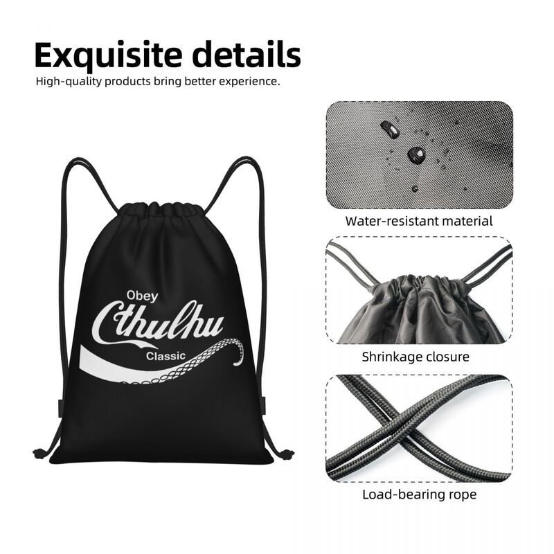 Call Of Cthulhu-mochila con cordón para hombre y mujer, bolso de gimnasio deportivo, bolsa de compras Lovecraft, marca de moda