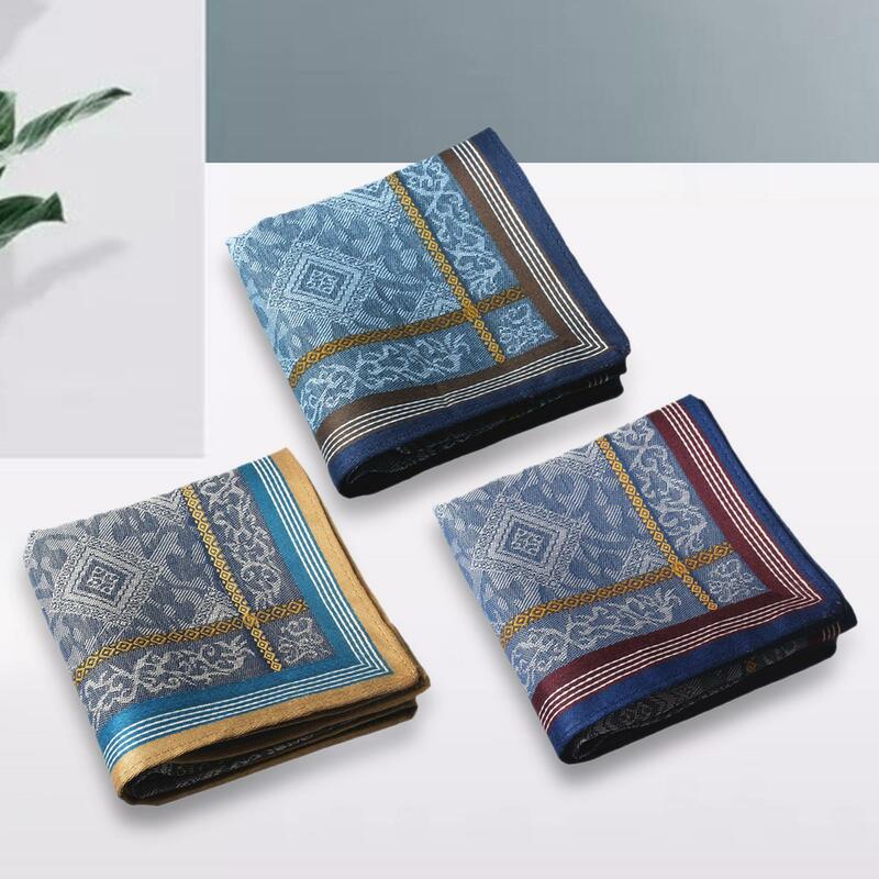 Pañuelos cuadrados de bolsillo surtidos para hombre, pañuelo de algodón de 43Cm x 43cm, Jacquard, 3 piezas