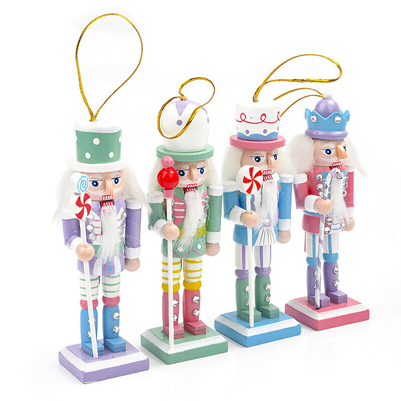 Cartoon Walnuts Soldiers Band Dolls Miniatures 12.5CM Nutcracker Puppet Ornaments Desktop Decoration Christmas Party Supplies
