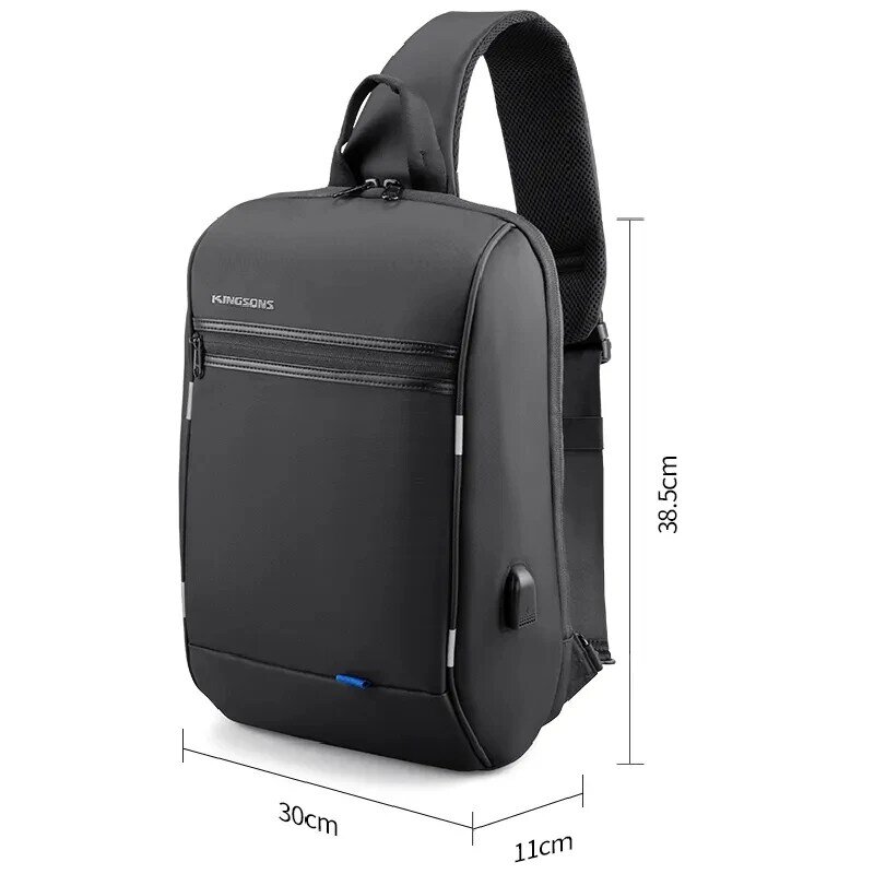 kingsons 13.3 inch Laptop Bag Single Shoulder Sling Bag Men Chest Bag Waterproof Small Crossbody Bag