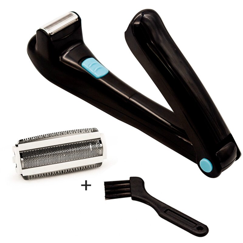 Afeitadora eléctrica plegable para hombres, máquina de afeitar de 180 grados con batería, removedor de pelo de mango largo