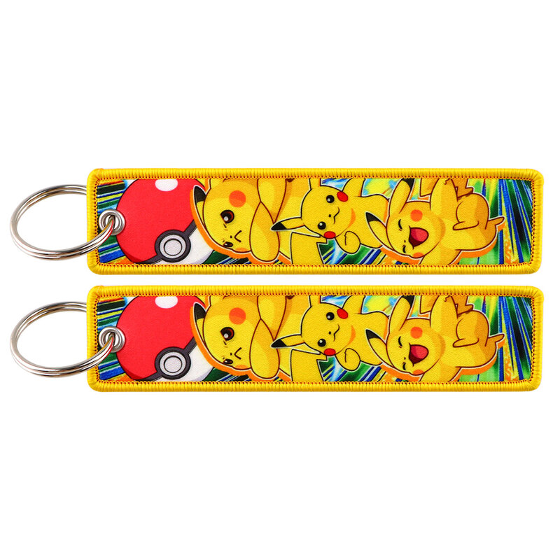 Pokemon Woven Mark Keychain Lanyard Student Campus Piece Lanyard Woven Fabric Art Anime Keychain Accessorie Hot selling in stock