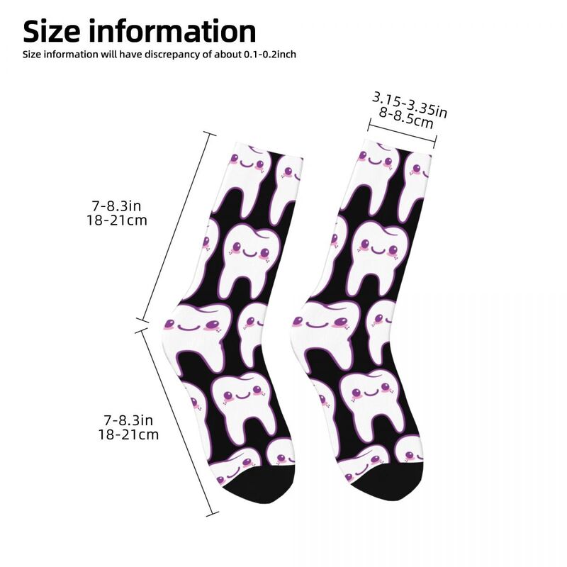 Милые фиолетовые Носки с рисунком зубов, супер мягкие чулки в стиле Харадзюку, всесезонные длинные носки для мужчин и женщин, подарок на день рождения