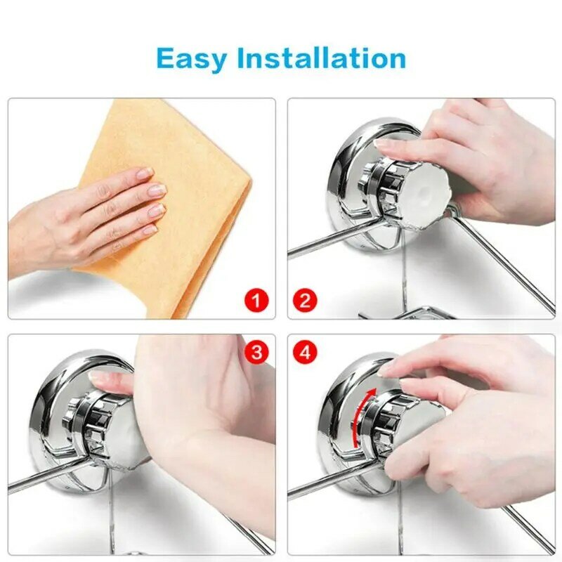 Stainless Steel Towel Rack Powerful Vacuum Suction Cup Toilet Paper Hanger Dropship