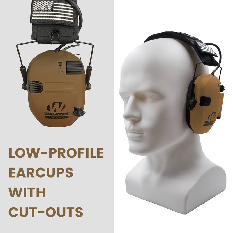 워커용 귀마개 액티브 헤드폰, 슬림 슈팅, 전자 청력 보호, 소음 감소, 접이식 헤드폰