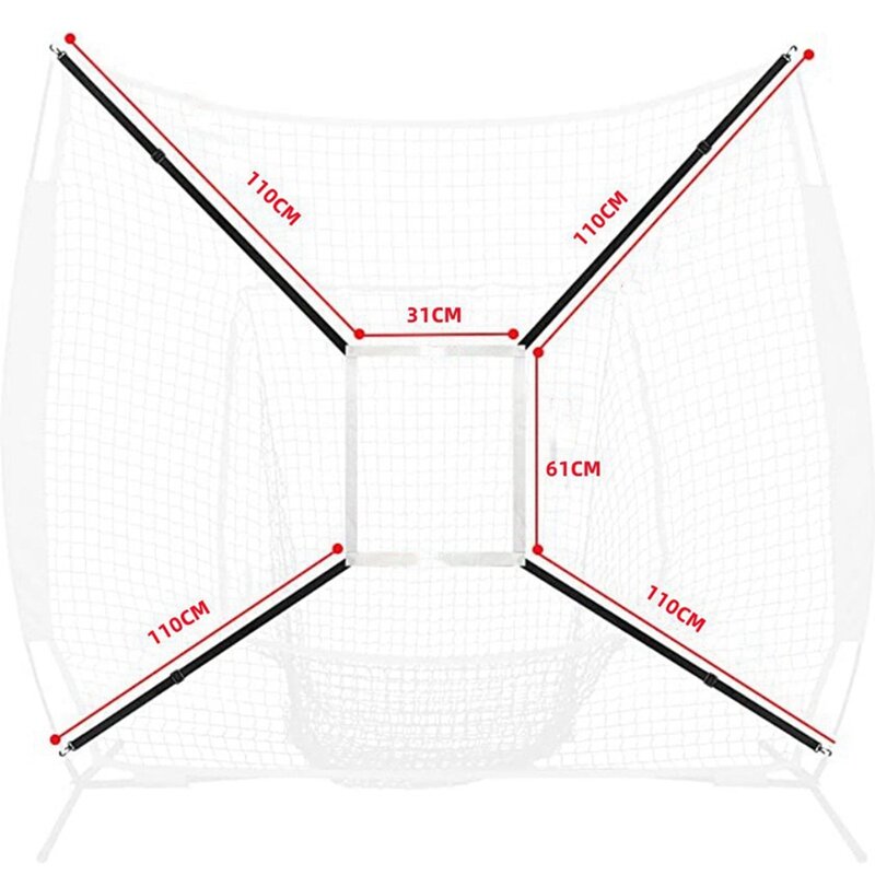 Softball Prática Target Net com precisão, Jogando e acertando, 6X6 6X7 8X8