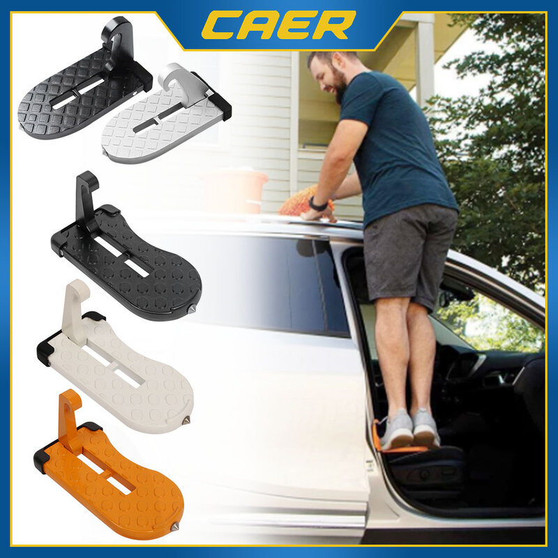 Foldable Car Roof Rack Step Car Door Step Universal Latch Hook Auxiliary Walking Car Foot Pedal Aluminium Alloy Safety Hammer