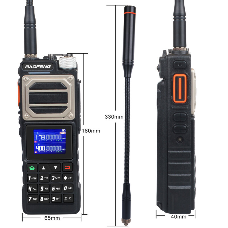 Baofeng 10KM Walkie Talkie UV-25 10W 999Ch Multi-band Amateur FM Radio Freq Copy NoAA Weather Forecast 2800mAh USB-C Battery