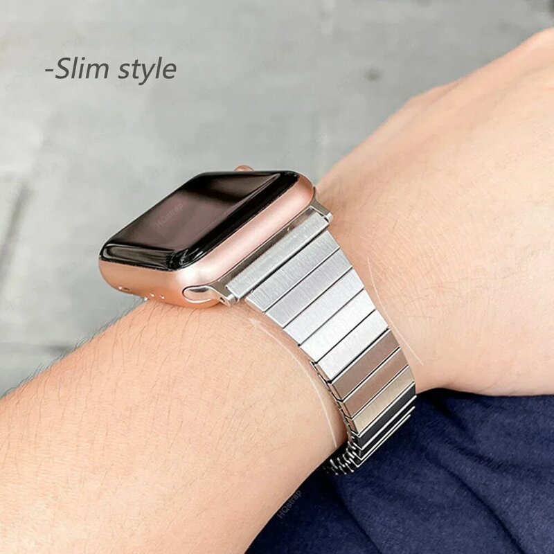 Elastische Armband für Iwatch 40mm 44mm 42mm 45/49mm Edelstahl Band für Apple Uhr serie 8 7 6 5 4 3 Se Expansion Luxus