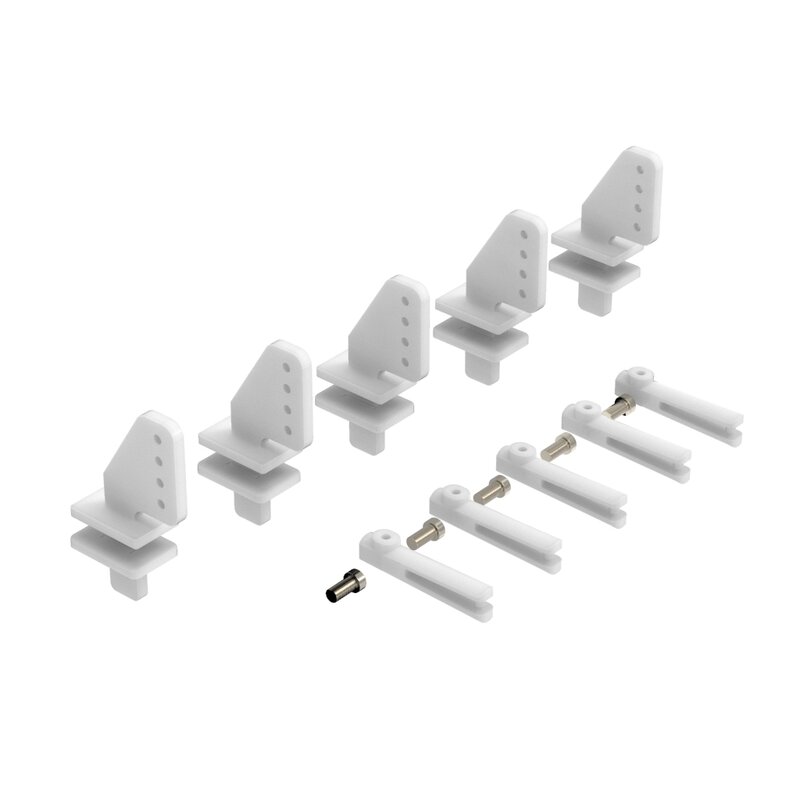 RC Airplane Control Horns 20x11mm + 1.2x21mm forcella + connettore Pushrod tappo di collegamento 1.3mm + 1.2x180mm acciaio Z Style Pushrods Parts