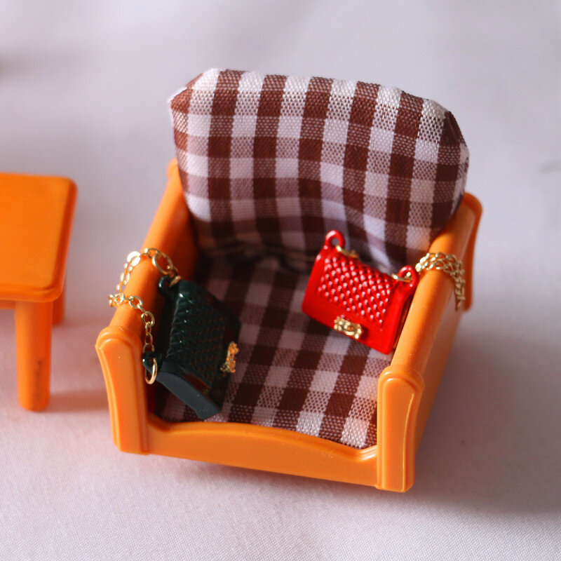 Dollhouse miniaturowe torba metalowa akcesoria mody udekoruj klimatyczna dekoracja