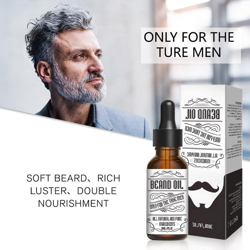 30ml Men Natural Beard Growth Oil Moisturizing Smoothing Dashing Tools Conditioner Beard Care Gentlemen Oil Beard T5L0