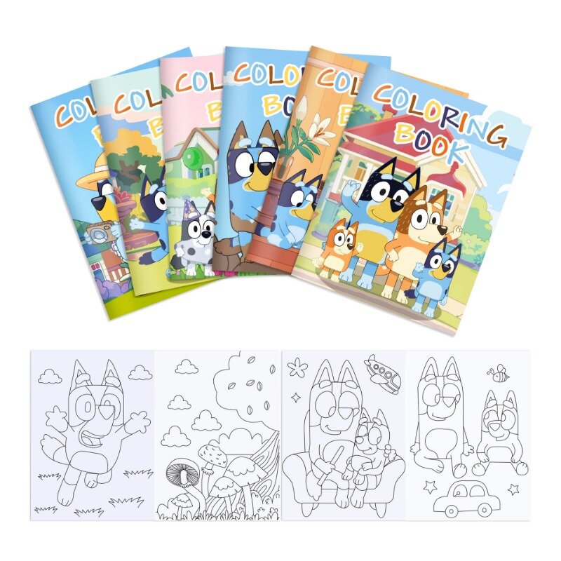 Bluey Bingos Familie bunte DIY Farbe Füllung Buch Party Cartoon farbige Graffiti Buch Malbuch Kinder Puzzle Geschenk