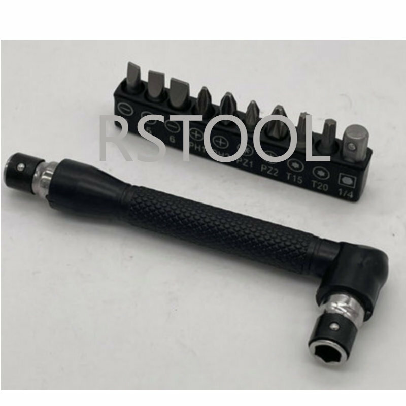 Cabeça dupla em forma de l mini chave de soquete 1/4 "6.35mm chave de fenda bits ferramenta e chave de fenda conjunto de broca