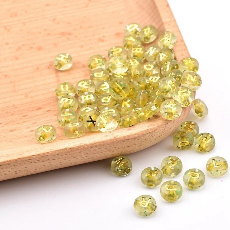 Perles rondes en acrylique pour la fabrication de bijoux, 50 pièces/lot, 7x4x1mm