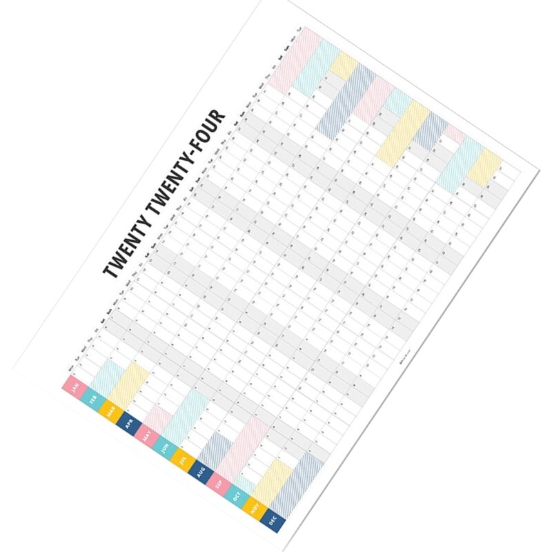 Planejador calendário anual 2024 2024 Ano completo para visualizar o calendário Calendário parede 50x30 executado