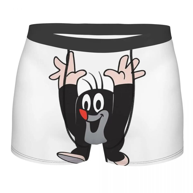 Cuecas Boxer Krtek Little Maulwurf para homens, cuecas altamente respiráveis, shorts estampados em 3D, presentes de aniversário de alta qualidade