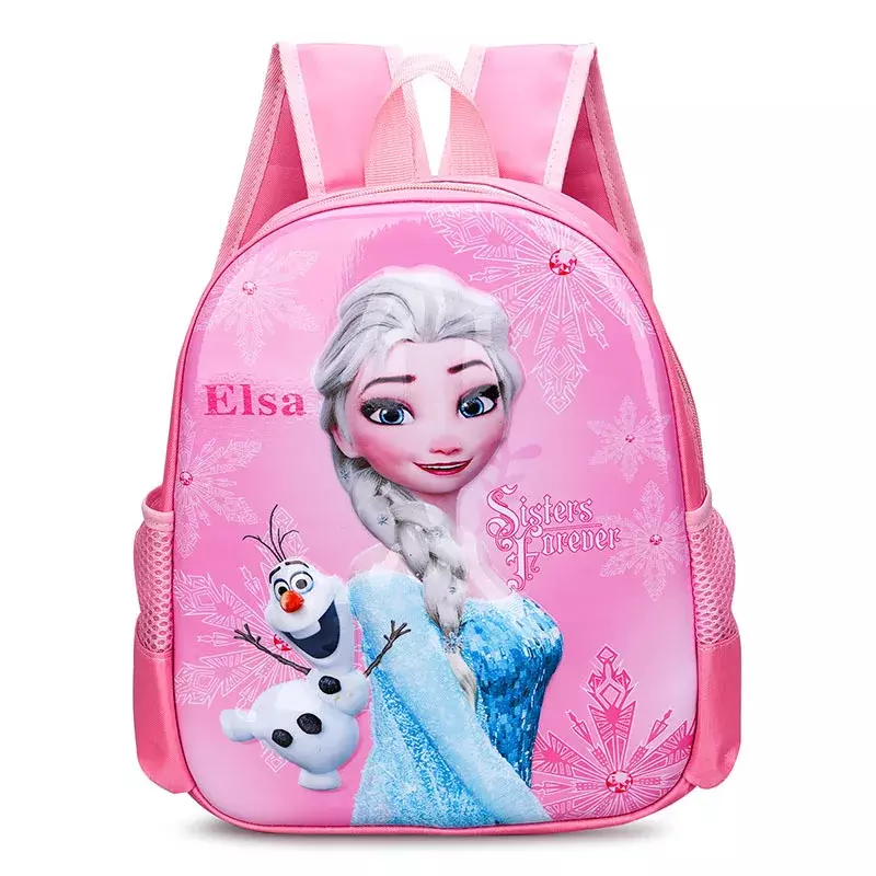 Disney Kids กระเป๋าเป้สะพายหลังนักเรียนแช่แข็งใหม่การ์ตูนโรงเรียนอนุบาลโรงเรียนกระเป๋าสาวน่ารัก Elsa เจ้าหญิงน่ารักกระเป๋าเป้สะพายหลังใหม่ Arrivel